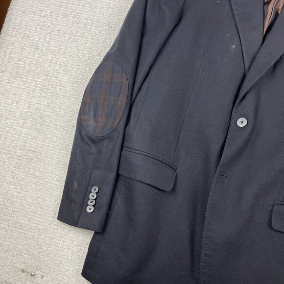 Pal Zileri Italy Made Blazer Men 54R Black Wool / Cashmere Elbow patch Read* - Picture 5 of 16